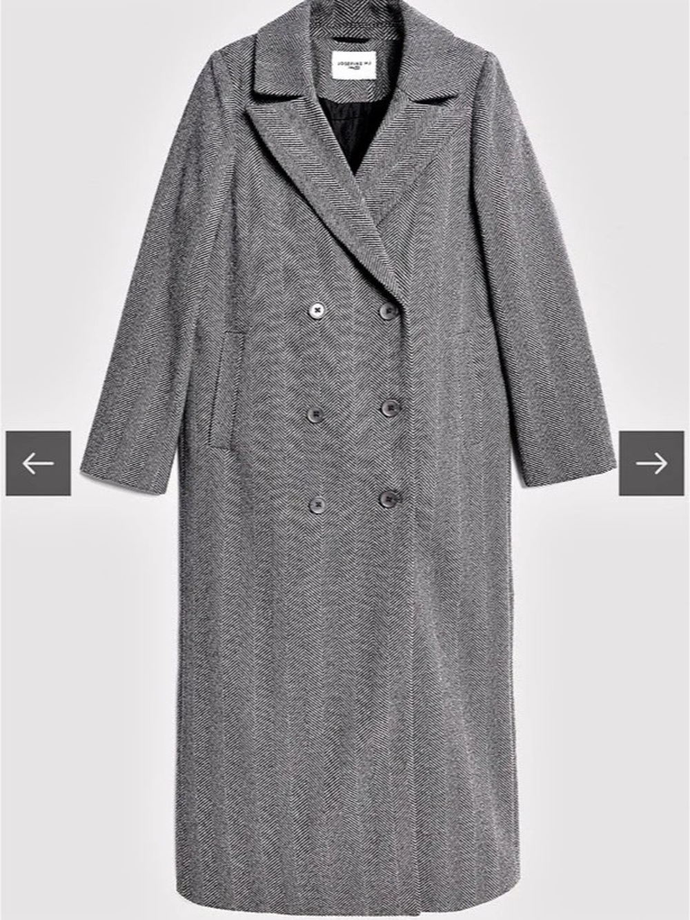 NA-KD x Josefine J Herringbone  Coat Gray